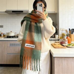 Acne Multicolor Plaid Scarf